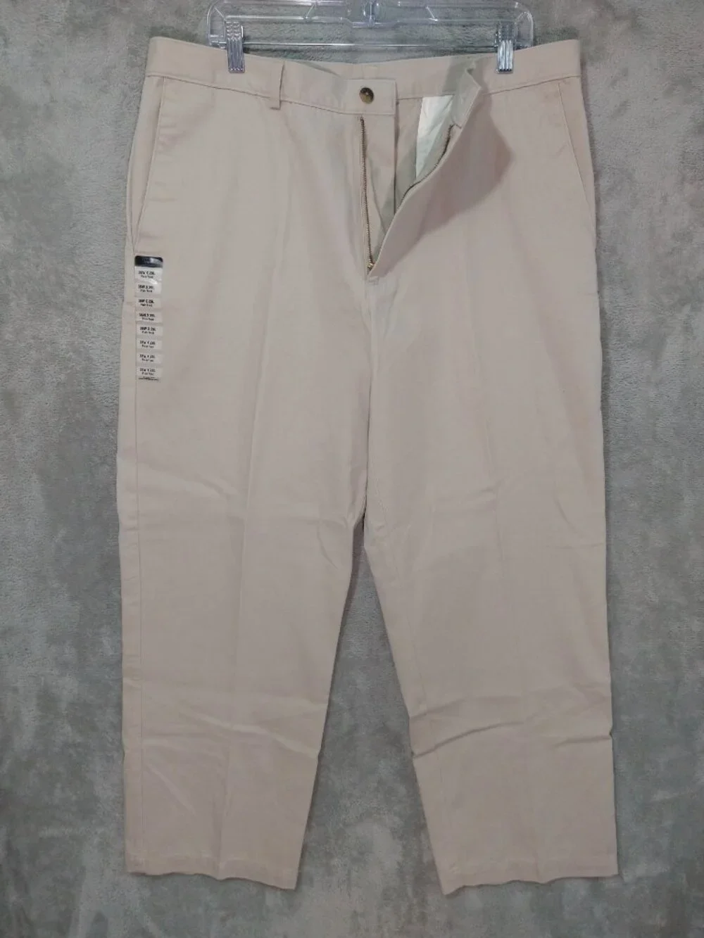 Haggar Pants Mens 36x29 Beige Khaki No Iron Classic Fit Flat Front Cotton